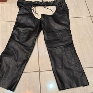 Unik Black Leather Chaps